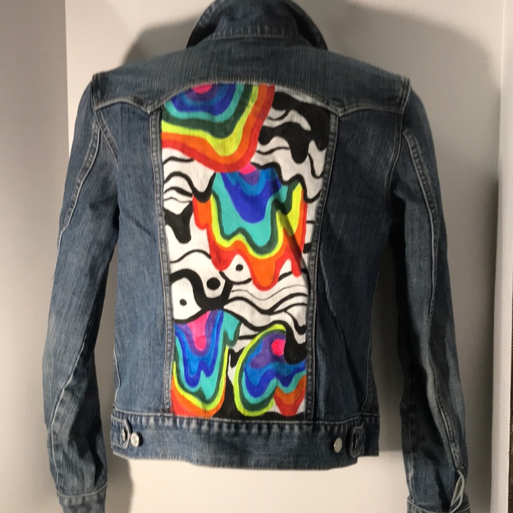 Hand painted Pop Art Gap Jean Jacket